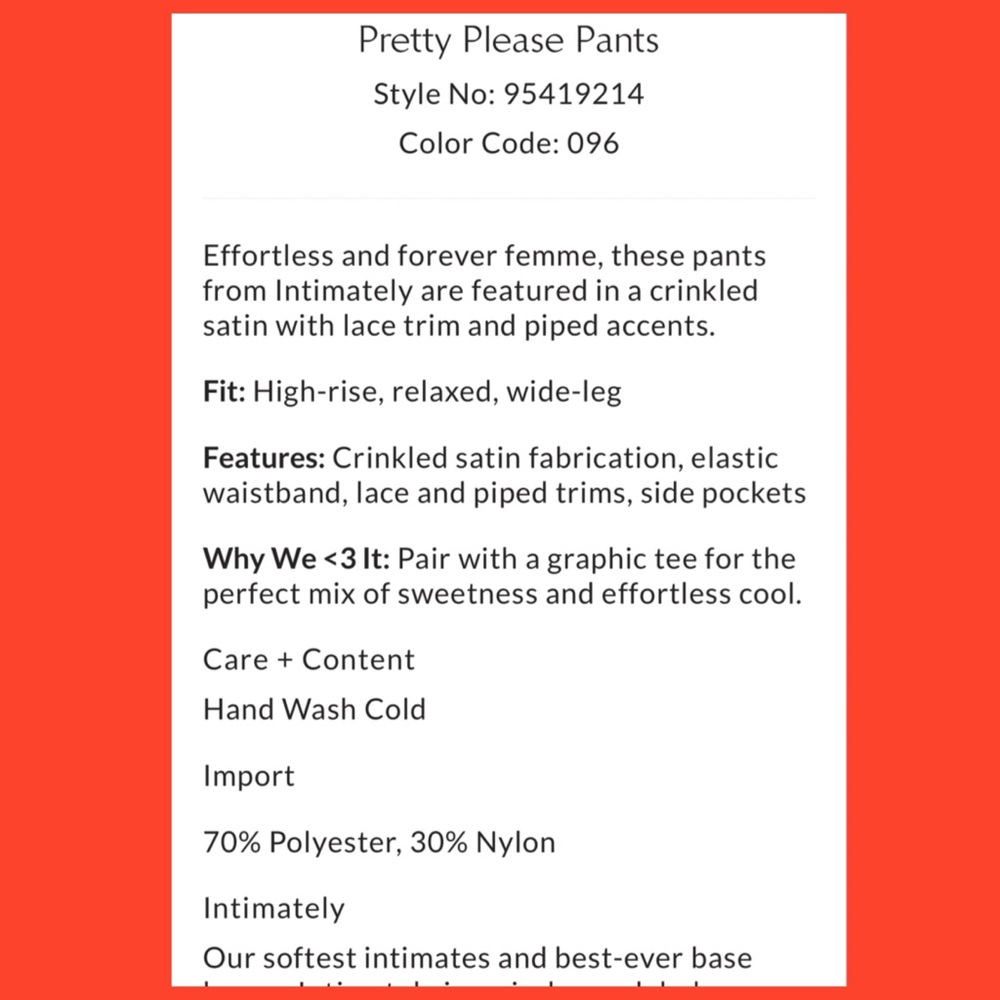 🚩NwT’s-$100 FREE PEOPLE Pretty Please Pants L Soft/Relaxed Pull-On High-Rise - Picture 9 of 10